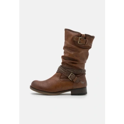Abbildung von Mustang Cowboy/Bikerboot, Damen, Größe: 36, Cognac Schuhe
