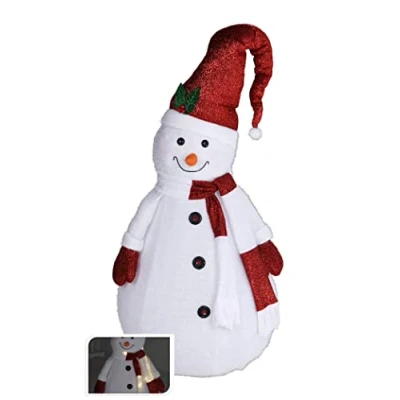 Abbildung von Spetebo XXL LED Stoff Schneemann für Außen mit Timer 140 cm Beleuchtete Gartenfigur 20 Deko Garten Figur wasserfest Batterie betrieben