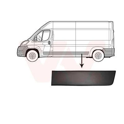 Abbildung von VAN WEZEL 0982415 Seitenschutzleiste FIAT: Ducato III Kastenwagen, Bus, Pritsche / Fahrgestell, CITROËN: Jumper II Kastenwagen