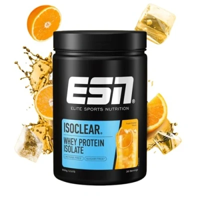 Abbildung von ESN ISOCLEAR Whey Isolate Protein Pulver, Fresh Orange, 908 g, Proteinlimo mit fruchtig leckerem Geschmack, clear made in Germany