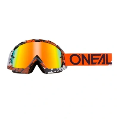 Abbildung von O&#039;NEAL Fahrrad &amp; Motocross Brille MX MTB DH FR Downhill Freeride Hochwertige 1,2 mm 3D Linse für ultimative Klarheit, UV Schutz B 10 Goggle Erwachsene Unisex Orange Weiß One Size