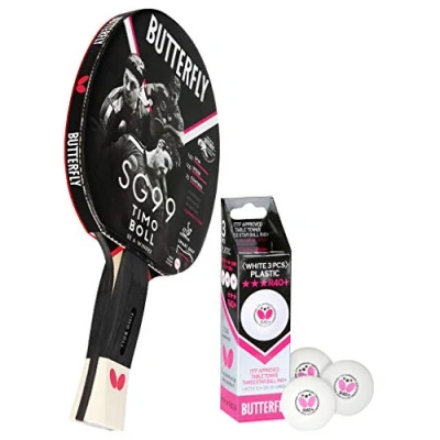 Abbildung von Butterfly 1x Timo Boll SG99 Tischtennisschläger + Hülle 3x 40+ 3*** TT Bälle
