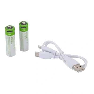 Abbildung von ELARI EcoBattery Batterien AA Wiederaufladbar USB Li Ion 2 Stücke Akkupack, hohe Kapazität, geringe Selbstentladung, Umweltfreundliche und Kostengünstige Alternative