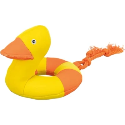 Abbildung von Trixie Aqua Toy duck on a rope, fabric, 20 cm/36 cm