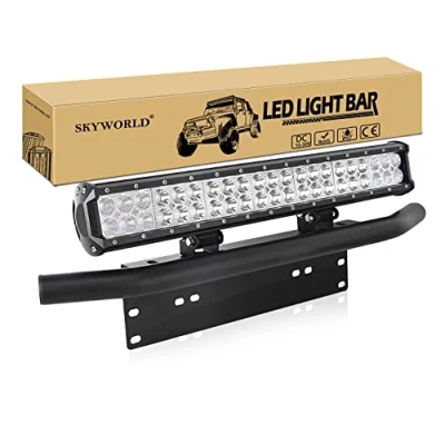 Abbildung von SKYWORLD LED Arbeitsscheinwerfer Bar 50.8cm 126W Zusatzscheinwerfer 12V 24V Auto Scheinwerfer Offroad Flutlicht Spotlight mit Kennzeichenhalterung für LKW PKW ATV SUV 4x4