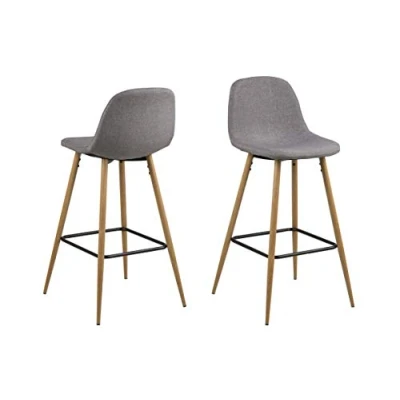 Abbildung von AC Design Furniture Barhocker Linea, B: 46,6 x T:51 H: 101 cm, Stoff, Grau