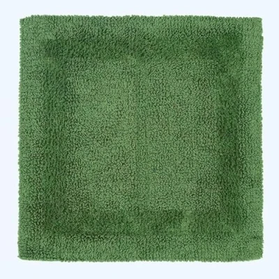 Abbildung von Homescapes Premium Duschvorleger grün, Duschteppich 50x50 cm mit Wende Design, Kleiner Badteppich Baumwolle