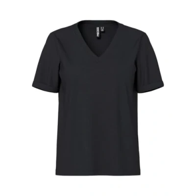 Abbildung von PIECES Damen Pcria Ss V Neck Solid Tee Noos Bc,SchwarzS