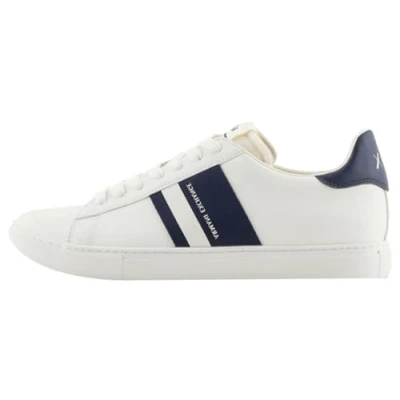 Abbildung von Armani Exchange Herren Paris Double line Sneaker, Off White+ Navy, 45 EU