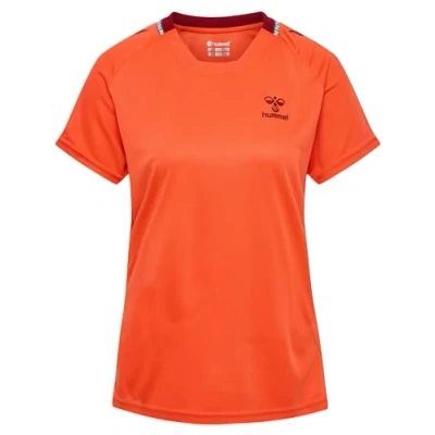 Abbildung von Hummel Ongrid Tshirt print, Damen, Größe: 38, Nasturtium/rhubarb