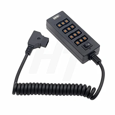 Abbildung von HangTon D Tap Power Splitter 1 bis 4 P und USB Adapter Konverter, 1/4 &#039;&#039; Schraubbefestigung für V Lock Akku Kamera (4D TAP)