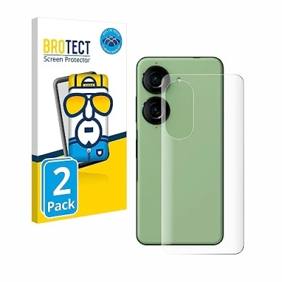Abbildung von BROTECT 2 Stück Full Cover Schutzfolie für ASUS ZenFone 10 (Rückseite) Screen Displayschutz Folie [3D Curved, Anti Fingerprint, Kristall Klar]