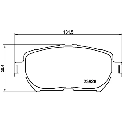 Abbildung von HELLA 8DB 355 010 431 Bremsbelagsatz nicht für Verschleißwarnanzeiger vorbereitet LEXUS: IS 2, GS III, TOYOTA: Camry V Limousine