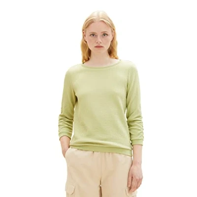 Abbildung von TOM TAILOR Denim Damen 1039822 Sweatshirt mit Raffarm, 32256 dusty pear Green, S