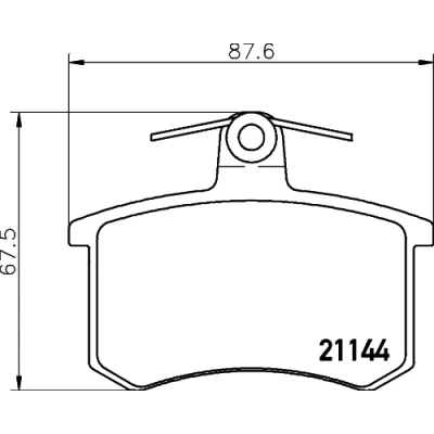 Abbildung von HELLA 8DB 355 017 951 Bremsbelagsatz nicht für Verschleißwarnanzeiger vorbereitet mit Bremssattelschrauben AUDI: A4 B5 Avant, 80 B4 Limousine