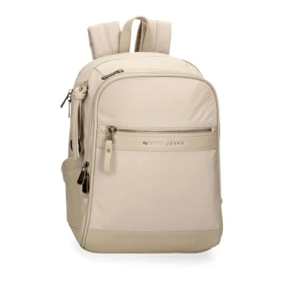Abbildung von Pepe Jeans Joumma Bags Morgan Casual Daypacks, Reisetaschen, beige und schwarz, Kunstleder für Damen, beige, Talla única, Tagesrucksa