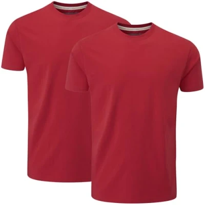 Abbildung von Charles Wilson 2er Packung T Shirts mit Rundhalsausschnitt (L, Cardinal Red (0824))
