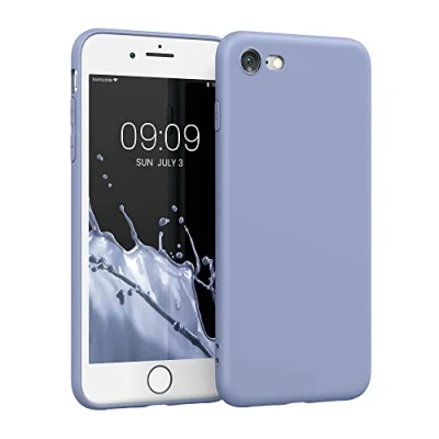Abbildung von kwmobile Handyhülle kompatibel mit Apple iPhone SE (2022) / (2020) 8 7 Hülle Handy Case aus weichem Silikon in Lavendelgrau matt