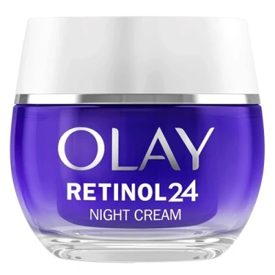 Abbildung von Olay Retinol 24 Feuchtigkeitsspendende Nachtcreme für das Gesicht, Hautpflege mit Vitamin E, Antioxidans, Well Aging über Nacht: Glättend, erneuert und spendet Feuchtigkeit, 50 ml