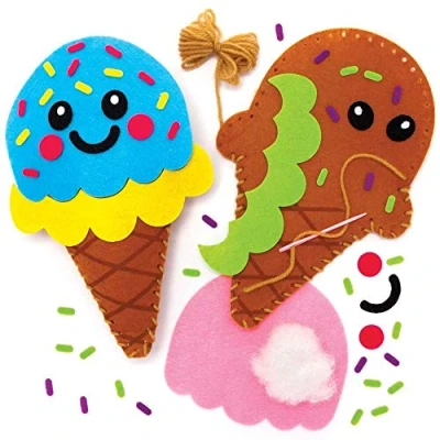 Abbildung von Baker Ross FE391 Eiskissen Nähsets, 2 Stück, für Kinder, kreative Aktivitäten ideales Kunst und Bastelprojekt