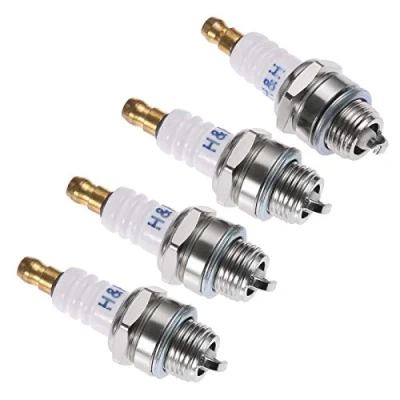 Abbildung von Dreld 4 Stück L7T Zündkerzen, Universelle Zündkerze für 2 Takt Motor, Ersatz satz, Rasenmäher Kettensäge Pinselschneider Garten Strimmer Trimmer (4 PCS)