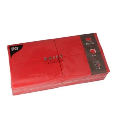 Abbildung von PAPSTAR 150 Servietten &#039;Daily Collection&#039; 1/8 Falz 32 cm x rot