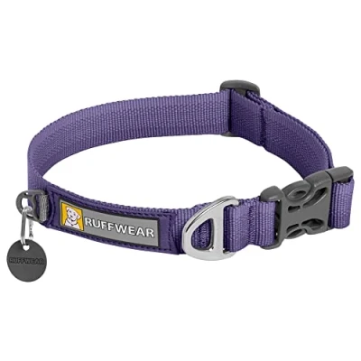 Abbildung von RUFFWEAR Front Range Hundehalsband, Robustes Tubelok Gewebe, Aluminium Leinenbefestigung &amp; Schnalle, Helles, Stilvolles Langlebiges Halsband für den Alltag, Purple Clay (Größe L, 51 66cm)