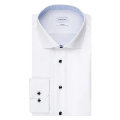 Abbildung von Seidensticker Herren Regular Fit Langarm Popeline Hemd, weiß, 43
