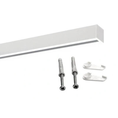 Abbildung von Gardinenschiene Innenlauf eckig flach, Deco Raum, 1 läufig, Wunschmaßlänge, kürzbar, Bohren, Deckenbefestigung, Aluminium, Flächenvorhang Schiene Innenlaufstange für Vorhänge mit Spannriegel