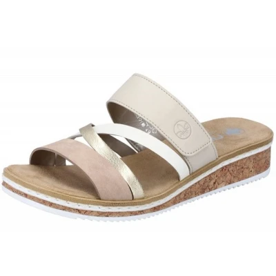 Abbildung von Rieker Pantolette flach, Damen, Größe: 37, Bunt Schuhe