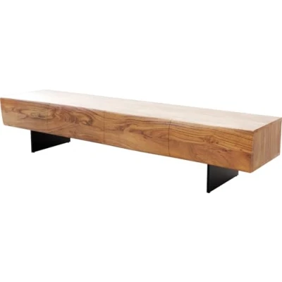 Abbildung von Lowboard New Live Edge 175 cm Akazie Natur 4 Türen Fuß schwebend Metall Schwarz