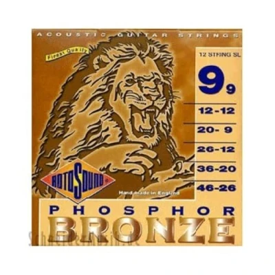 Abbildung von Rotosound Phosphor Bronze Saiten für 12 saitige Akustikgitarren, Stärke Extra Light 10 10, 14 14, 24 8, 30 12, 40 18, 48 28