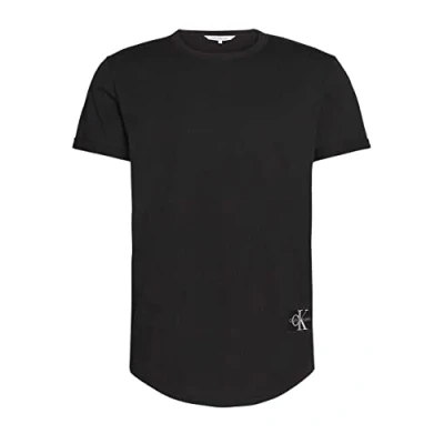 Abbildung von Calvin Klein Jeans Badge TURN UP Sleeve Tshirt print, Herren, Größe: XXS, Black