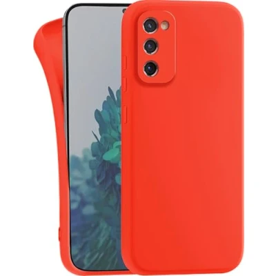 Abbildung von MyGadget Hülle für Samsung Galaxy S20 FE robuste Silikon Schutzhülle TPU Case Slim Silikonhülle Back Cover Kratzfest Handyhülle Matt Orange