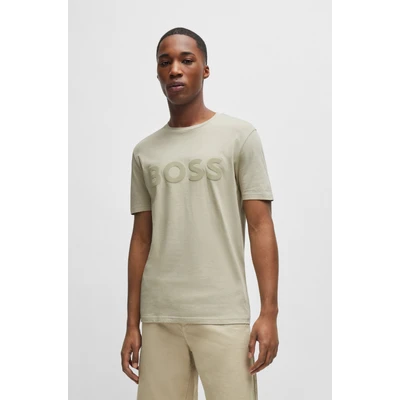 Abbildung von BOSS Thinking Tshirt print, Herren, Größe: XXL, Light beige