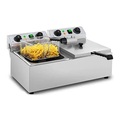 Abbildung von Royal Catering Fritteuse 2 x 10 L Timer Kaltzone 230 V Doppel 3200 W, 6400 W