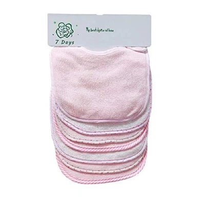 Abbildung von Baby&#039;s Halstuch Set mit Halstuch, doppelschichtig, 100% Baumwolle, saugfähig, 7 Stück (pink)