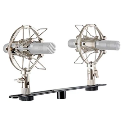 Abbildung von Pronomic Stereo Zubehörset für Kleinmenmbran Mikrofone Hochwertiger Koffer mit 1 x T Bar Stereoschiene und 2 Spinne Ideal hochwertige Overhead Aufnahmen auf Bühne im Studio