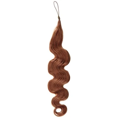 Abbildung von American Dream Hair Addition 100 Prozent Echthaar leicht gewelltes Haarteil Farbe 080 dunkles mokkabraun 18 inch / 46 cm Länge, 1er Pack (1 x 174 g)