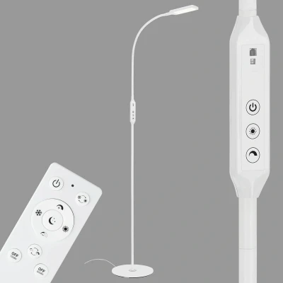 Abbildung von Briloner Leuchten LED Stehlampe 1296 016, fest verbaut, Kaltweiß, Neutralweiß, Tageslichtweiß, Warmweiß, weiß, CCT, stufenlos dimmbar, Touchdimmer, inkl. Fernbedienung