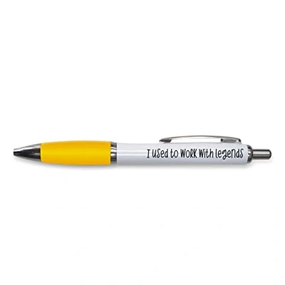 Abbildung von Tongue in Peach lustiges Geschenk für Kugelschreiber, Arbeitskollegen, Arbeit, Kollegen, Abschied, I Used To Work With Legends, Witz Schreibwaren, Gelb PP67
