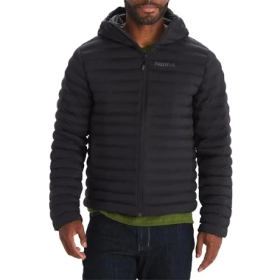 Abbildung von Marmot Herren Echo Featherless Hoody, Ultra leichte isolierte Winterjacke, warme Outdoorjacke mit Kapuze, wasserabweisende Steppjacke, winddichte Funktionsjacke, klein packbar, Black, S