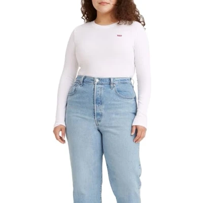 Abbildung von Levi&#039;s BABY TEE Langarmshirt, Damen, Größe: Small, White