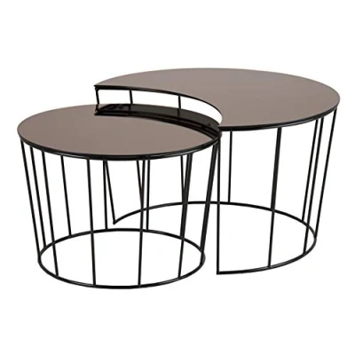 Abbildung von AC Design Furniture Couchtisch Sunhilda, B: 76 x T:76 H: 45 cm, Glas, Braun
