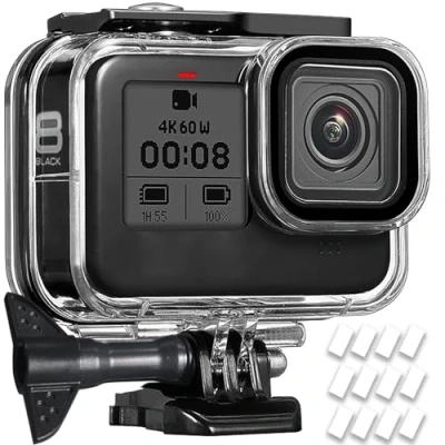 Abbildung von OKFUN wasserdichte Schutzhülle für Gopro Hero 8 Schwarz, 60M/196FT Unterwasser Tauchschutzhülle Go Pro Schwarz