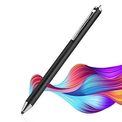 Abbildung von Digitaler Eingabestift,Touchscreen Stoffkopf Stift, hohe Empfindlichkeit und Präzision, Schützen Sie den Touchscreen Stylus für Smartphones Tablet(Silber)