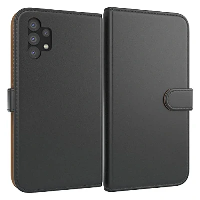Abbildung von EAZY CASE Tasche kompatibel mit Samsung Galaxy A32 5G Schutzhülle Standfunktion Klapphülle im Bookstyle, Handytasche Handyhülle Flip Cover Magnetverschluss und Kartenfach, Kunstleder, Schwarz