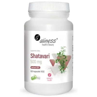 Abbildung von Aliness Shatavari 500mg Extrakt 30%, Fruchtbarkeit, Hormone, Nahrungsergänzungsmittel für Frauen, 100 kapseln