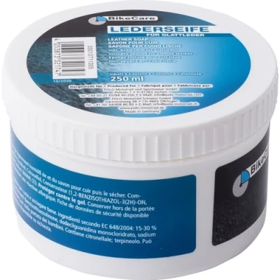 Abbildung von BikeCare Lederseife für Glattleder mit Schwamm 250ml