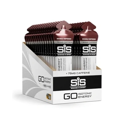 Abbildung von Science in Sport GO Energy Gel + Koffein 30 x 60ml Doppelter Espresso, Vegan mit 150mg &amp; 22g Kohlenhydrate, Energie für Ausdauersportler